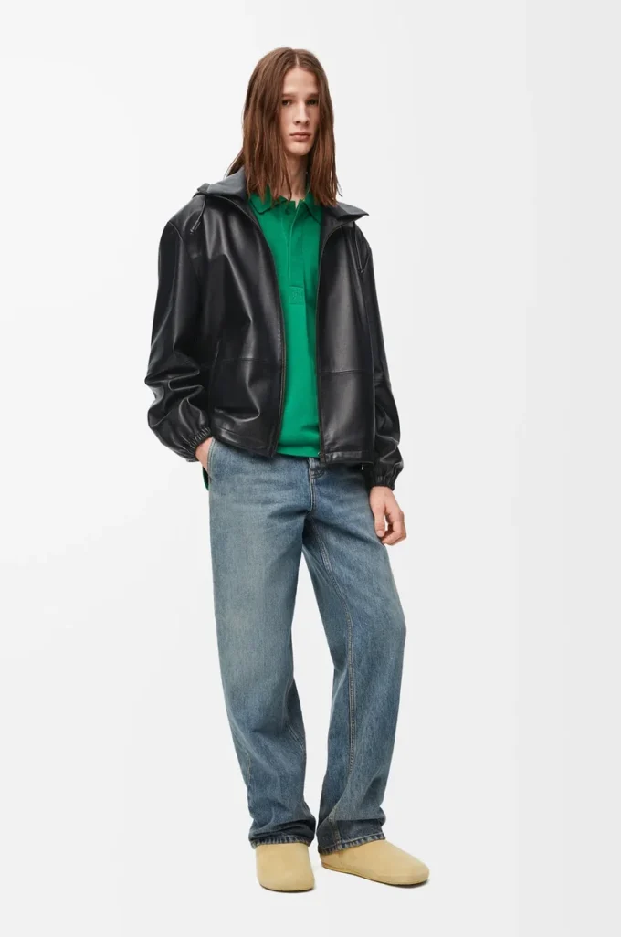 Hooded jacket in nappa lambskin Black Hooded jacket in nappa lambskin Black