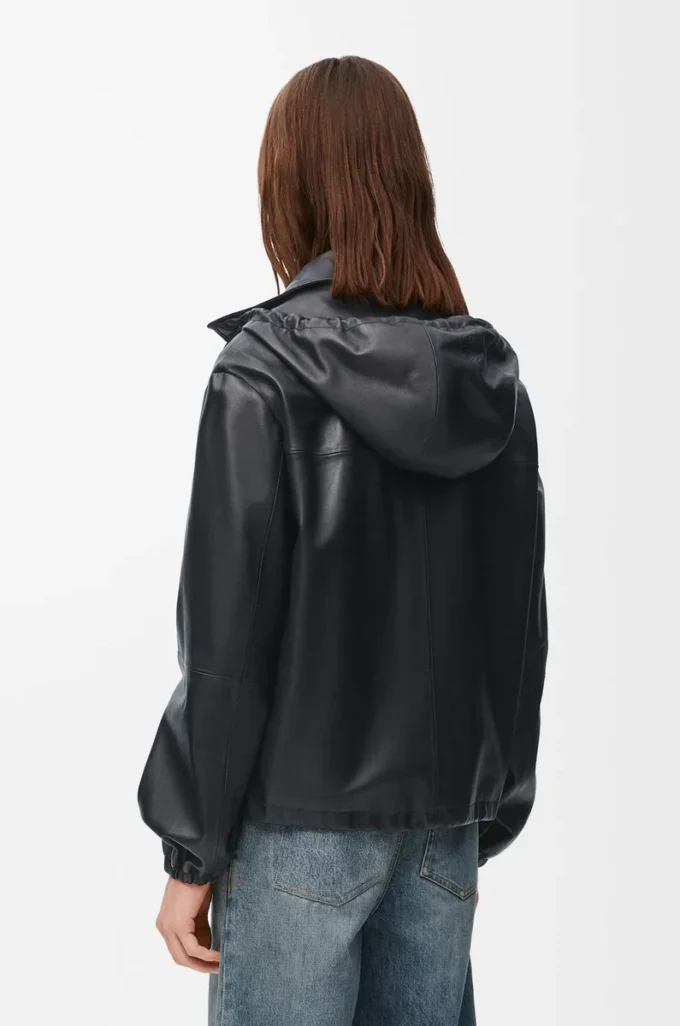 Hooded jacket in nappa lambskin Black Hooded jacket in nappa lambskin Black
