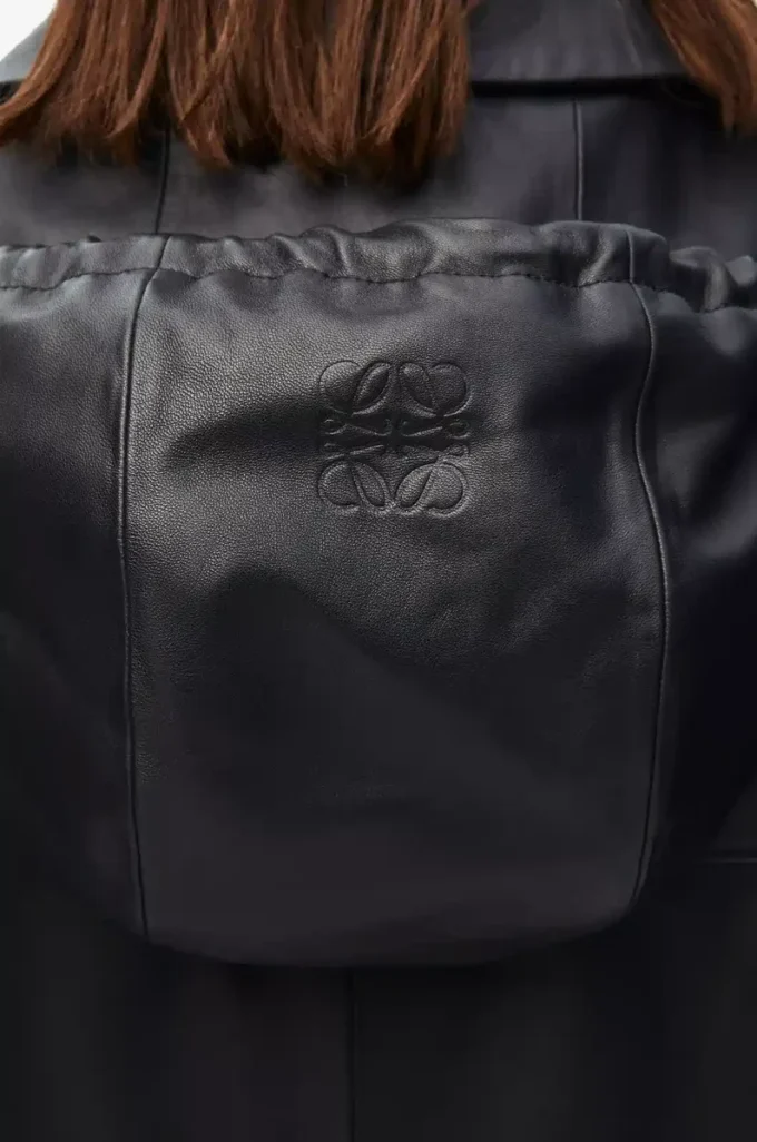 Hooded jacket in nappa lambskin Black Hooded jacket in nappa lambskin Black
