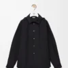 Hooded overshirt in cotton Black