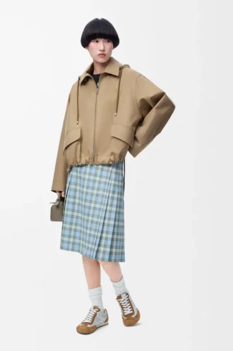 Hooded parka in cotton Beige