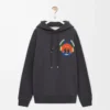 Hoodie in cotton Dark Grey Melange