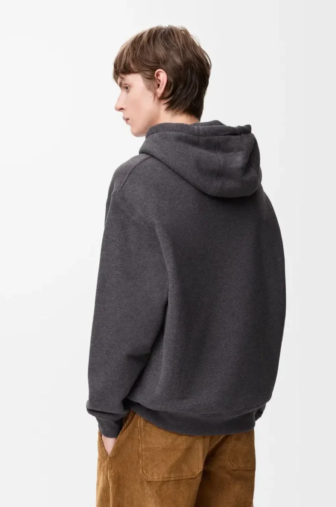 Hoodie in cotton Dark Grey Melange