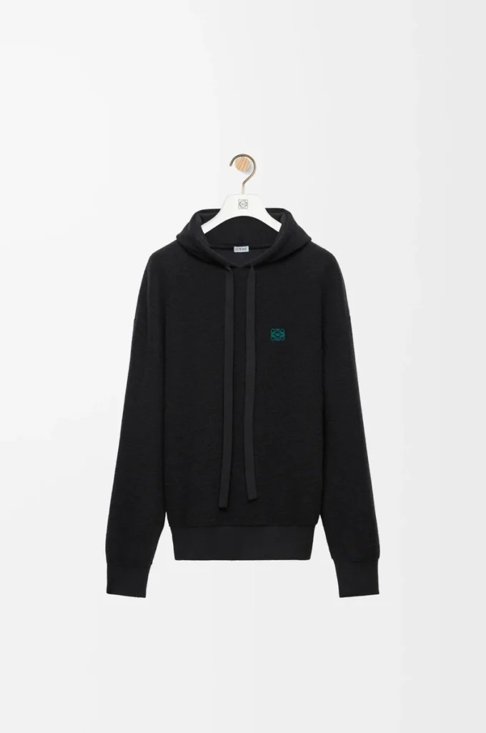 Hoodie in wool Black