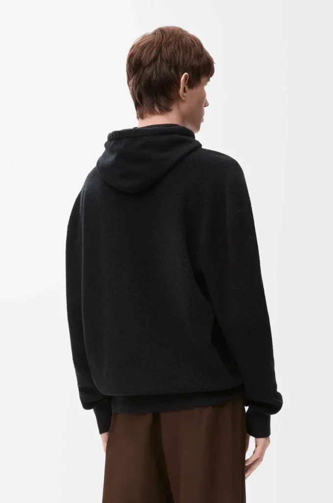 Hoodie in wool Black