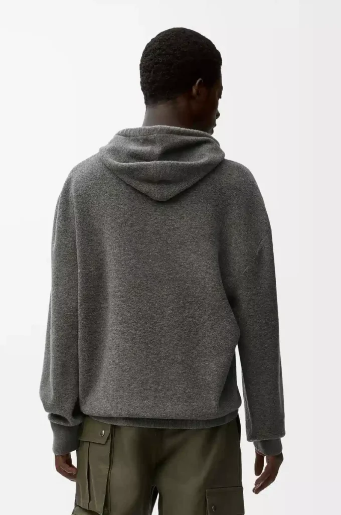 Hoodie in wool Grey