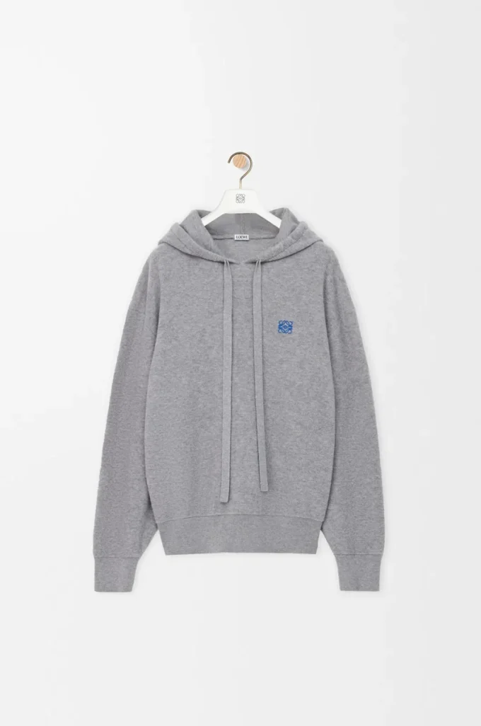 Hoodie in wool Light Grey Melange