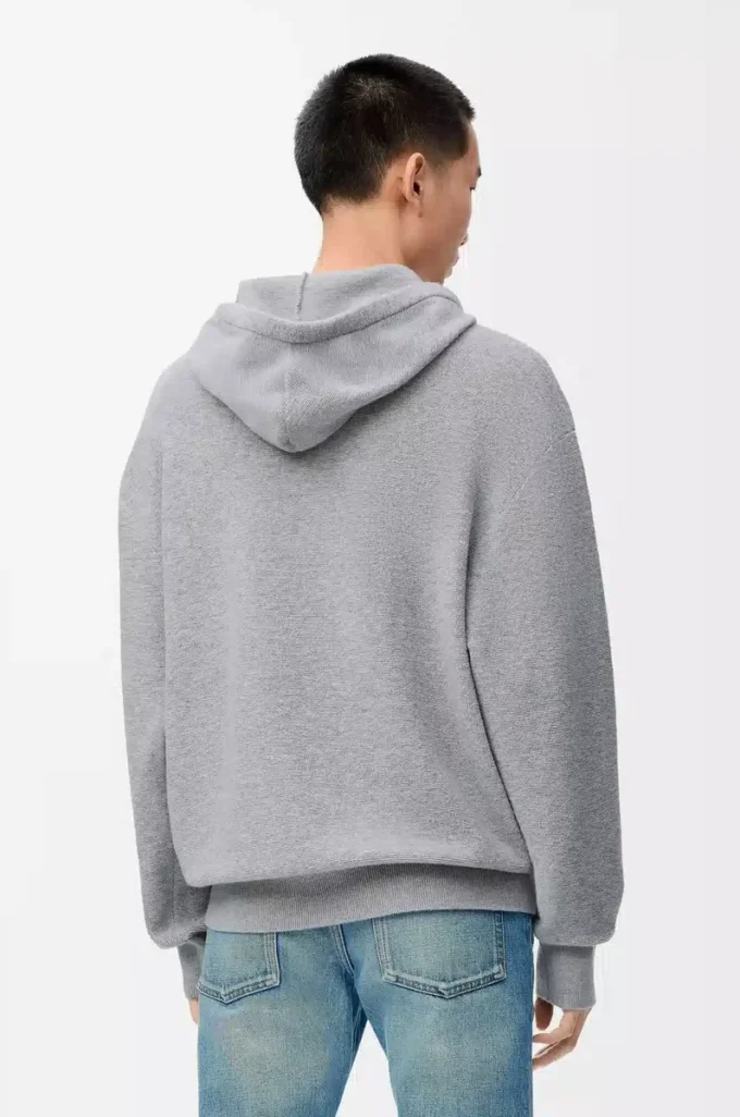 Hoodie in wool Light Grey Melange