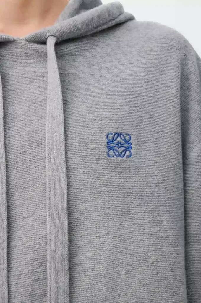 Hoodie in wool Light Grey Melange