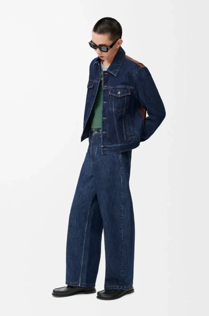 Hybrid jacket in denim and nappa calfskin Raw Denim Hybrid jacket in denim and nappa calfskin Raw Denim