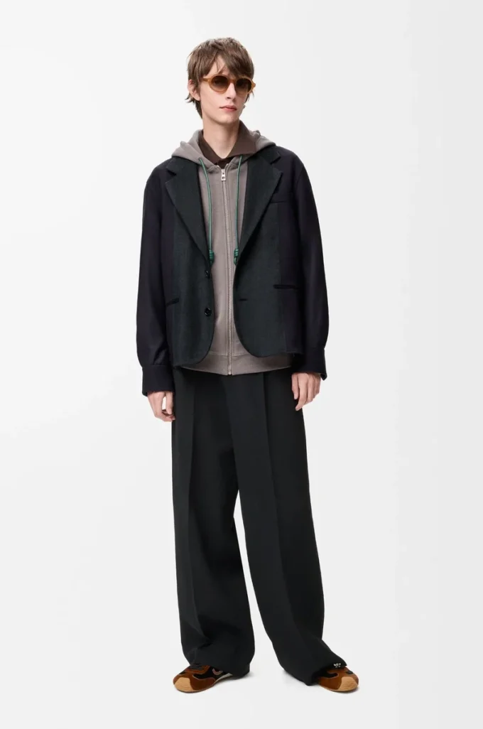 Hybrid jacket in wool Navy/Grey Hybrid jacket in wool Navy/Grey