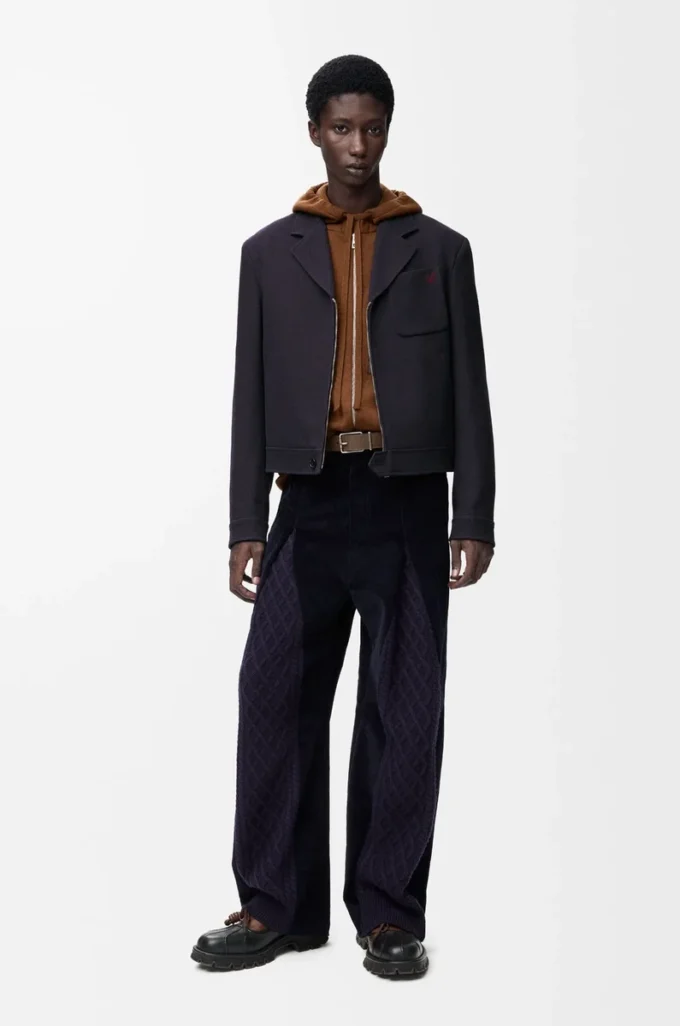 Hybrid trousers in cotton and wool Dark Navy Blue/Navy