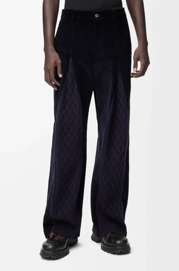 Hybrid trousers in cotton and wool Dark Navy Blue/Navy
