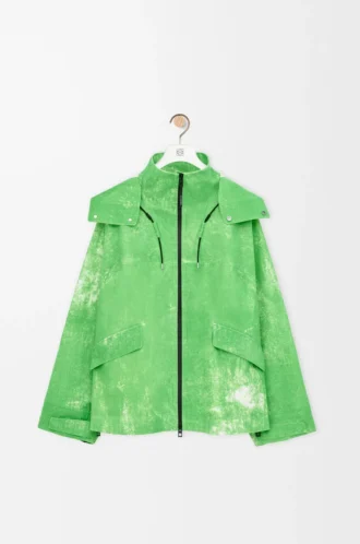 Jacket in flocked technical shell Green