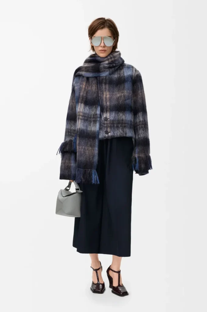 Jacket in mohair and wool blend Blue/Multicolor Jacket in mohair and wool blend Blue/Multicolor