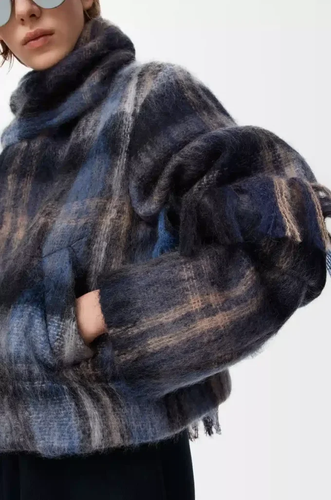 Jacket in mohair and wool blend Blue/Multicolor Jacket in mohair and wool blend Blue/Multicolor
