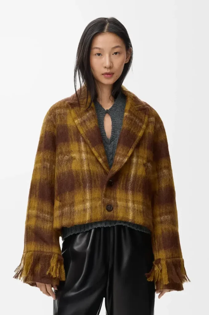 Jacket in mohair and wool blend Yellow/Multicolor Jacket in mohair and wool blend Yellow/Multicolor