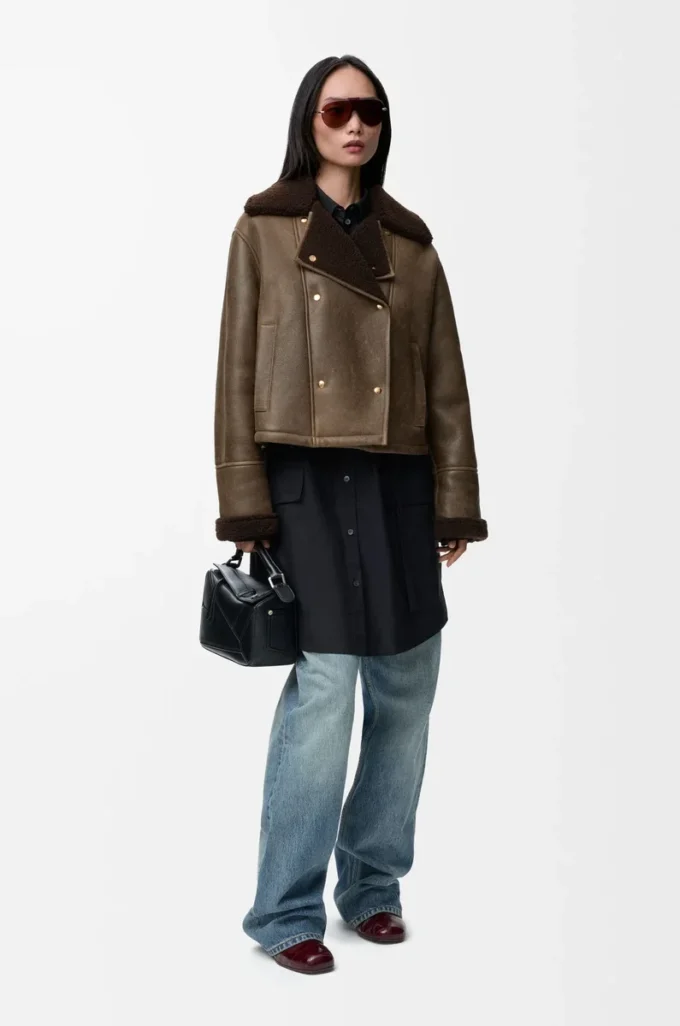 Jacket in shearling Sage Jacket in shearling Sage
