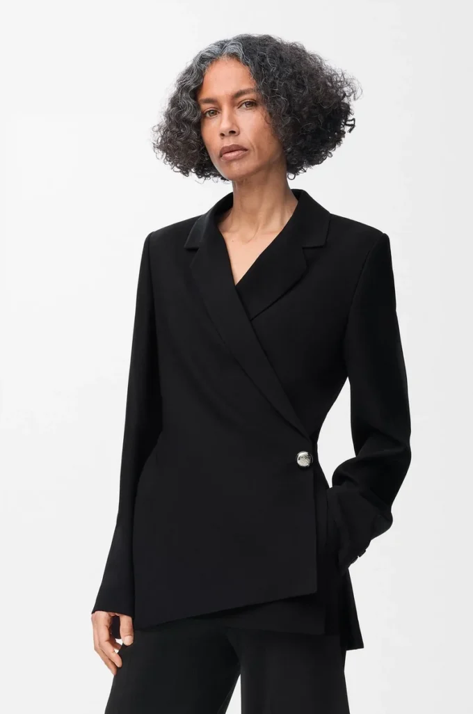 Jacket in stretch viscose blend Black Jacket in stretch viscose blend Black