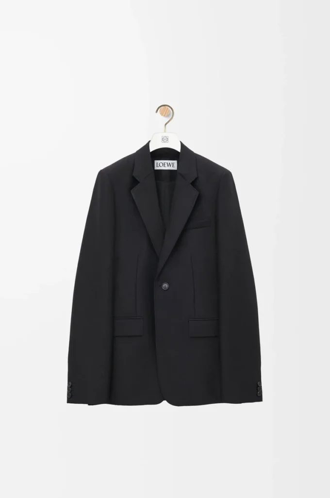 Jacket in wool and silk Black