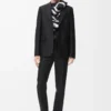 Jacket in wool and silk Black