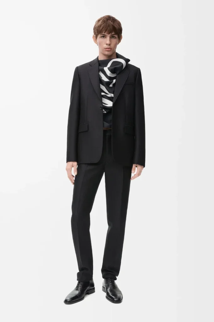 Jacket in wool and silk Black