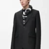 Jacket in wool and silk Black