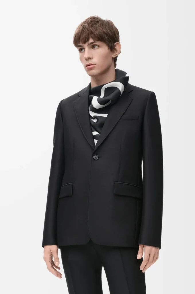 Jacket in wool and silk Black