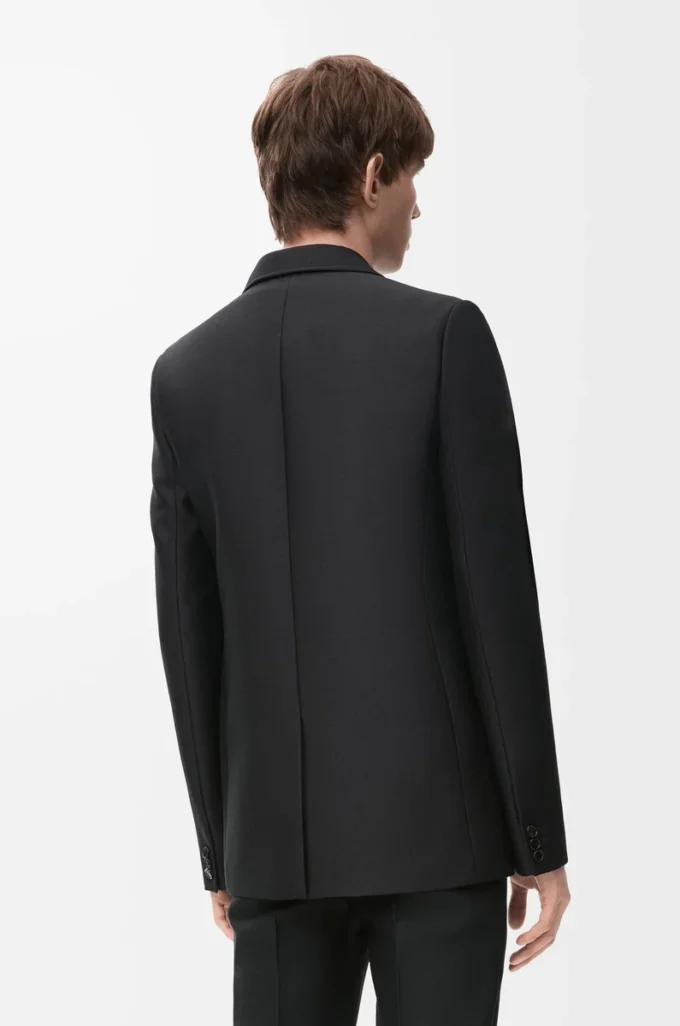 Jacket in wool and silk Black