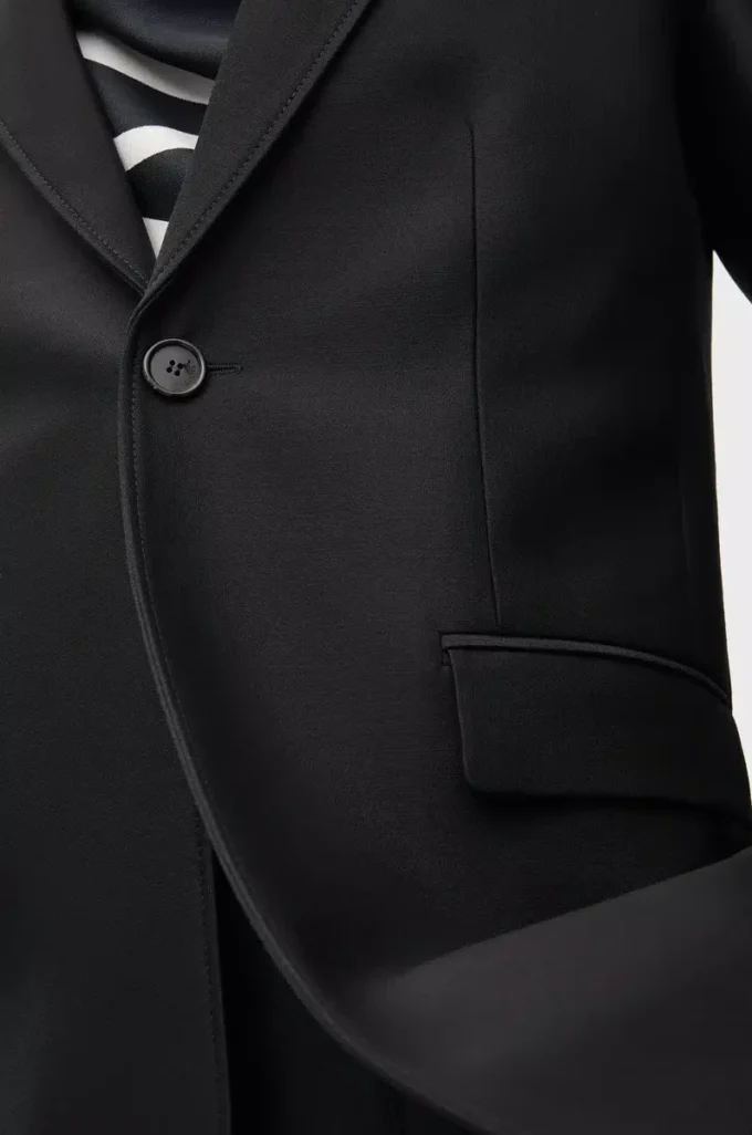 Jacket in wool and silk Black