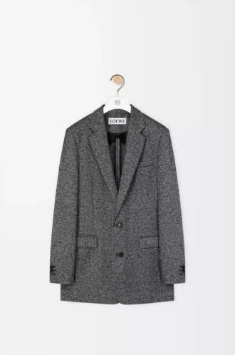 Jacket in wool blend Black/White