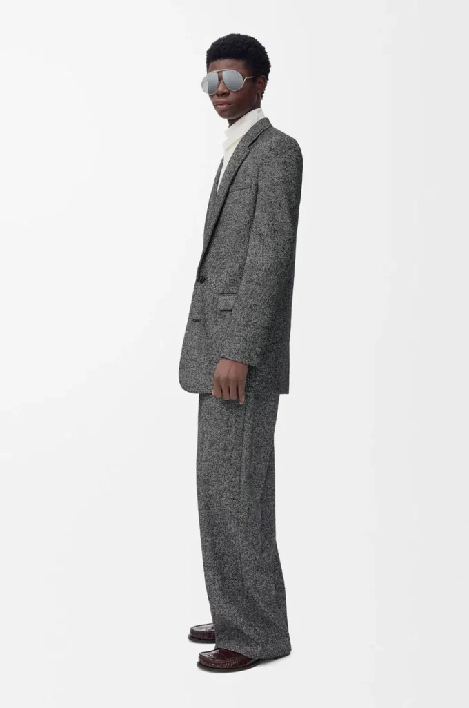 Jacket in wool blend Black/White