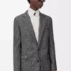 Jacket in wool blend Black/White