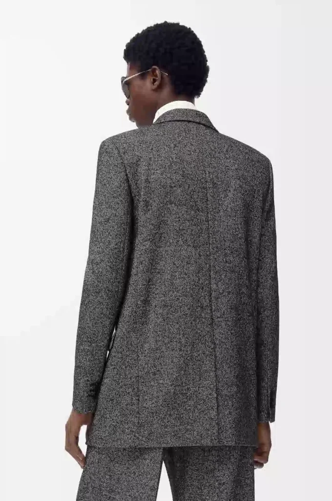 Jacket in wool blend Black/White