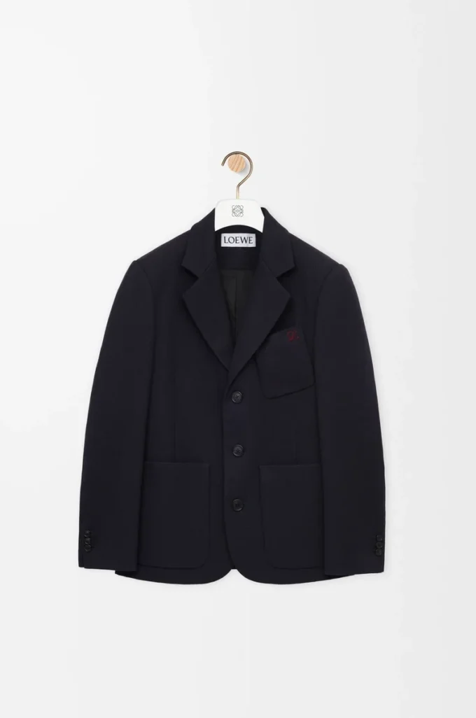 Jacket in wool Dark Navy Blue