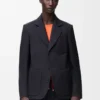 Jacket in wool Dark Navy Blue