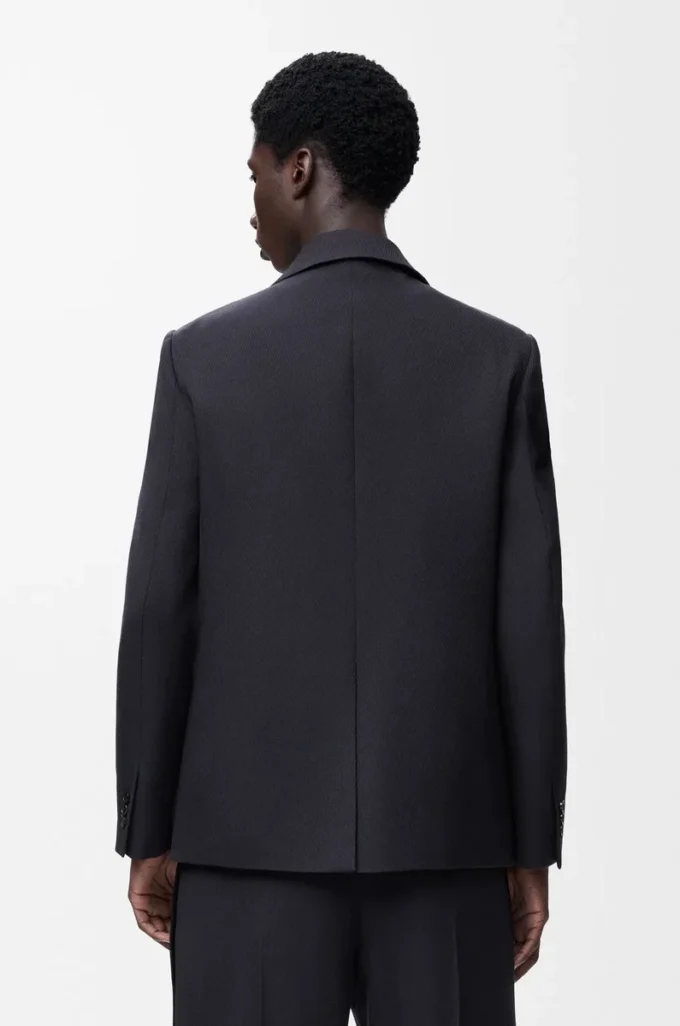 Jacket in wool Dark Navy Blue