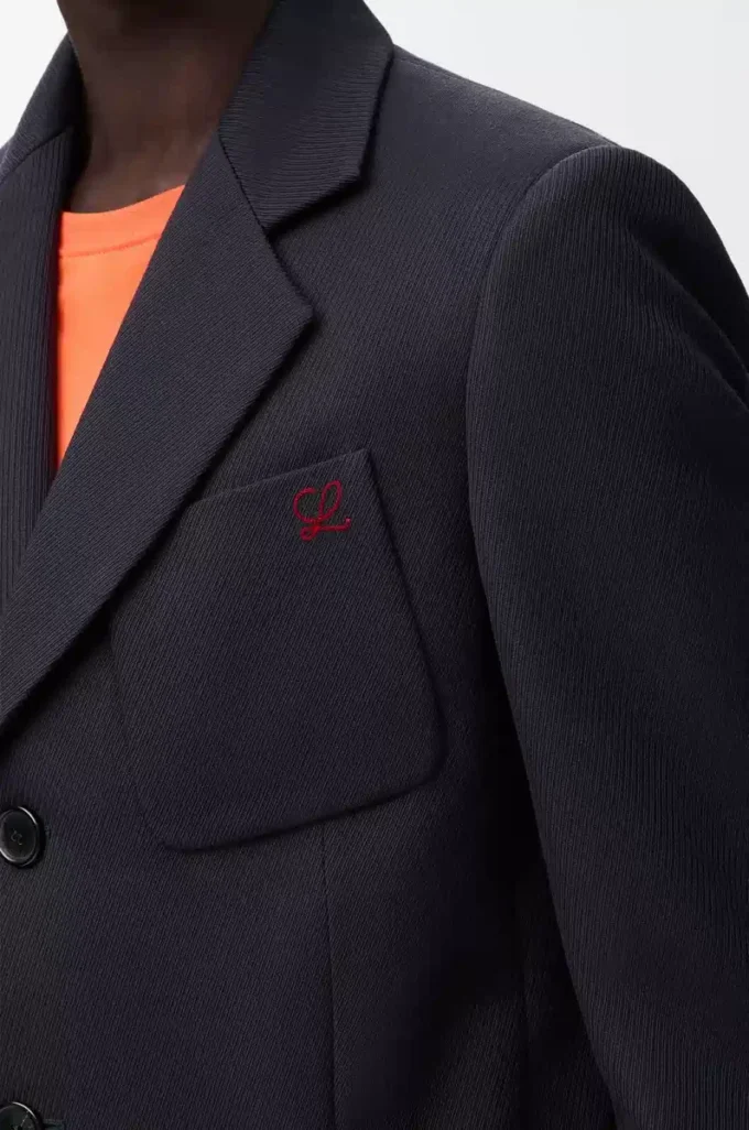 Jacket in wool Dark Navy Blue