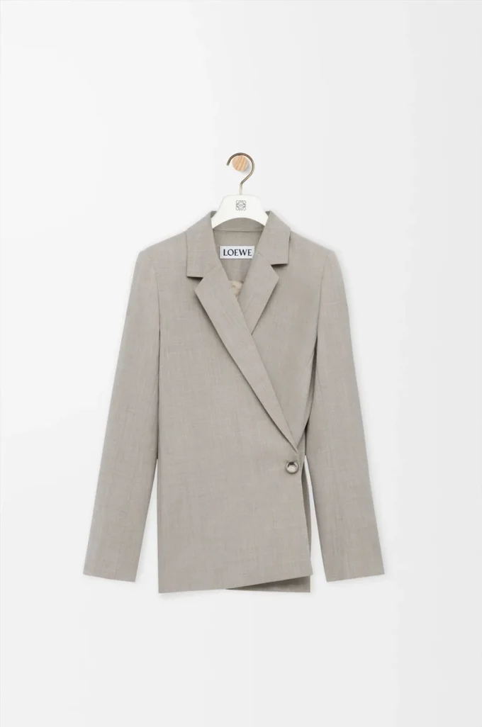 Jacket in wool Light Beige Melange Jacket in wool Light Beige Melange
