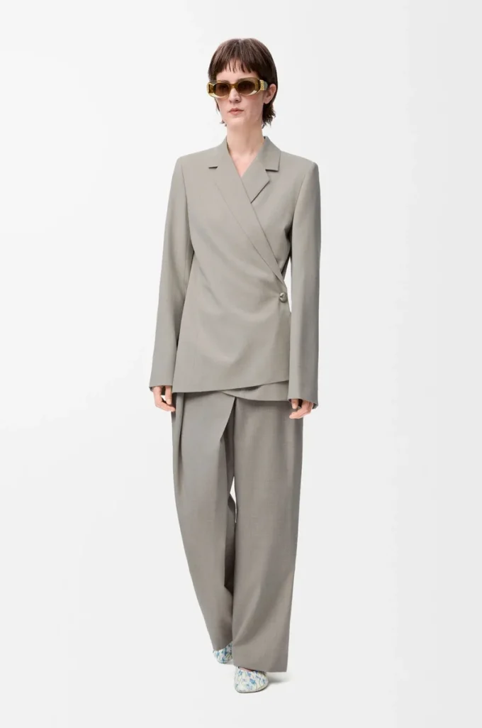 Jacket in wool Light Beige Melange Jacket in wool Light Beige Melange