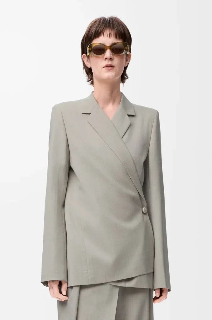 Jacket in wool Light Beige Melange Jacket in wool Light Beige Melange