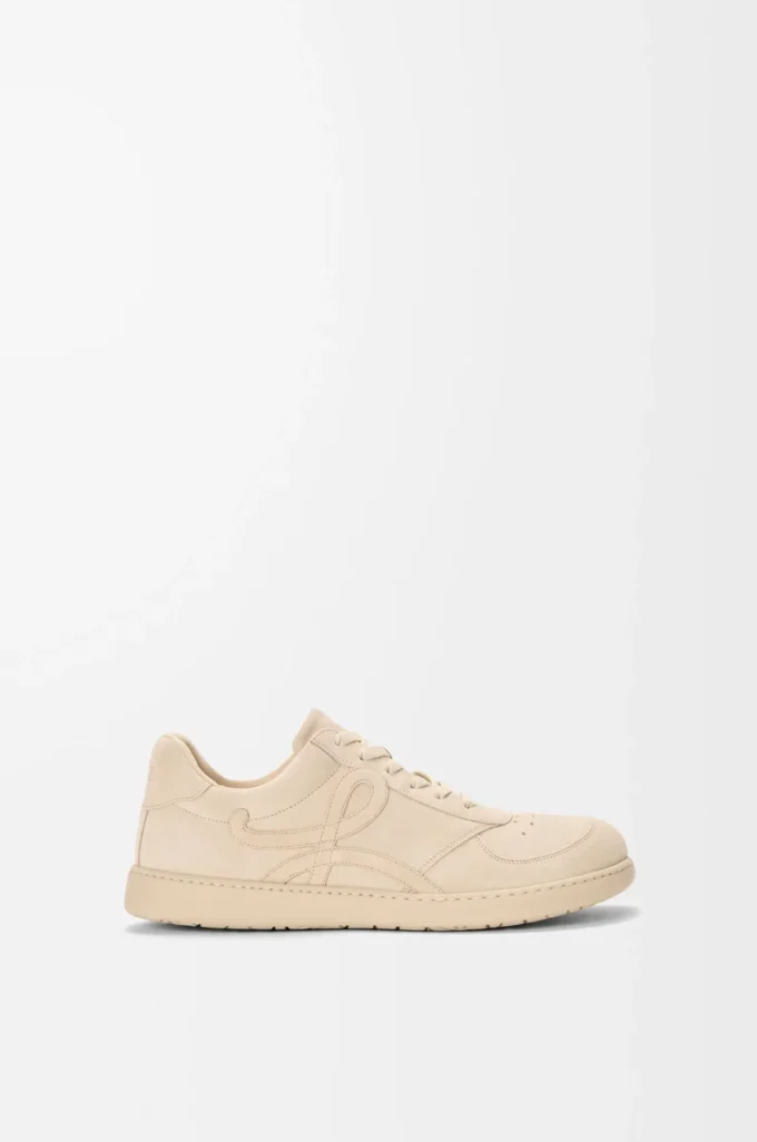 Jambo sneaker in suede calfskin Oat Milk
