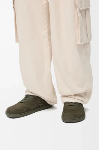 Jambo sneaker in suede calfskin Olive Green