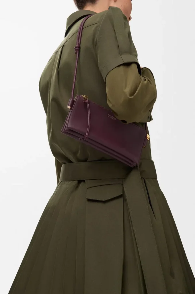 Joya pouch in nappa calfskin Dark Burgundy