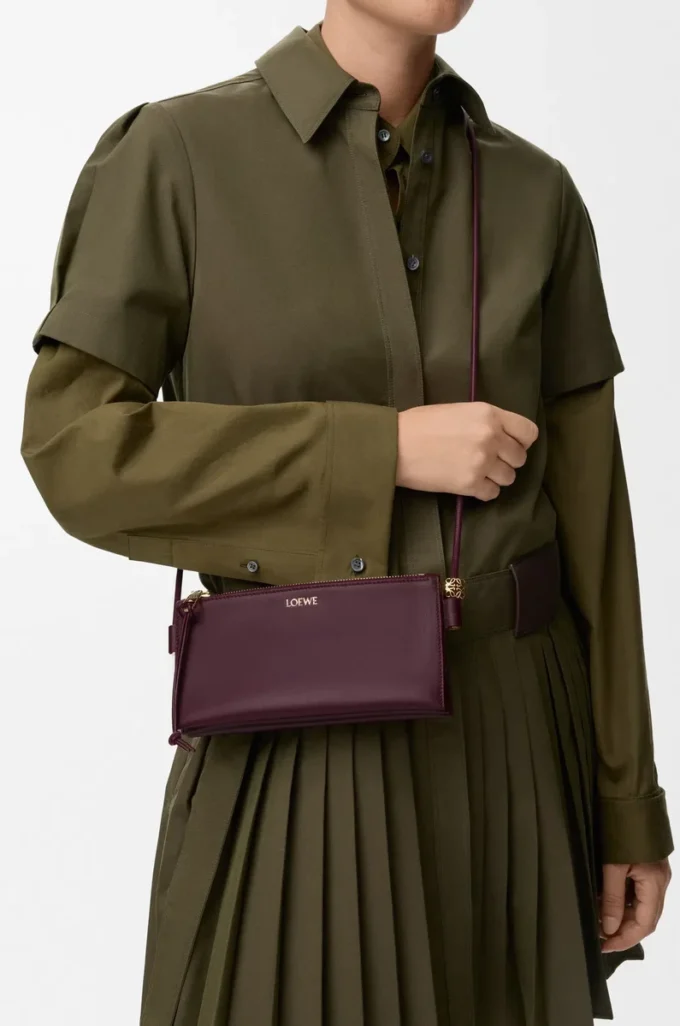 Joya pouch in nappa calfskin Dark Burgundy