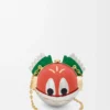 Knight Cat clutch in metal and nappa lambskin Sunrise Orange