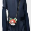 Knight Cat clutch in metal and nappa lambskin Sunrise Orange