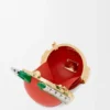 Knight Cat clutch in metal and nappa lambskin Sunrise Orange