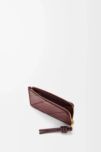 Knot coin cardholder in eel Dark Burgundy