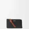 Knot coin cardholder in shiny nappa calfskin Black/Squirrel Knot coin cardholder in shiny nappa calfskin Black/Squirrel
